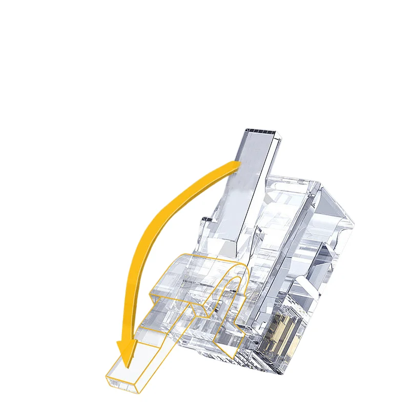100pcs network ethernet cat6 utp rj45 connector end pass through modular plug