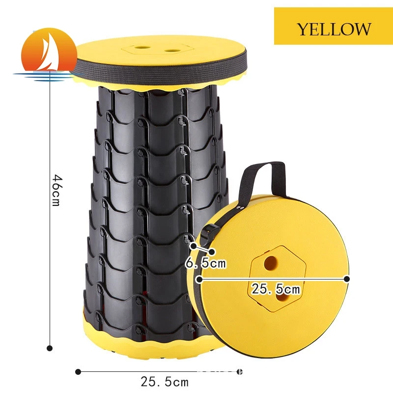YH Portable Plastic Telescopic Stool Foldable Retractable Stool  Shrinkable Camping Fishing Garden Collapsible Folding Stool