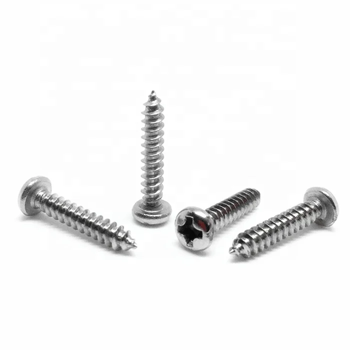 High quality stainless steel micro precision DIN7981 cross recessed pan head tapping screw