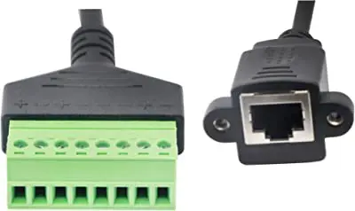 RJ45 to 8 Pin Screw Terminal Connector,RJ45 8p8c Female to 8Pin Bolt Connector for Cat5/6/7 Ethernet