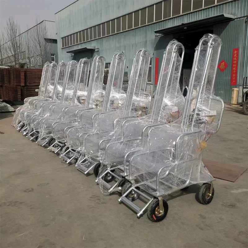 Ветеринарная автоматическая тележка из нержавеющей стали для транспортировки мёртвых свиней, электрическая большая тележка для каркаса из свиней, тележка с ручным приводом