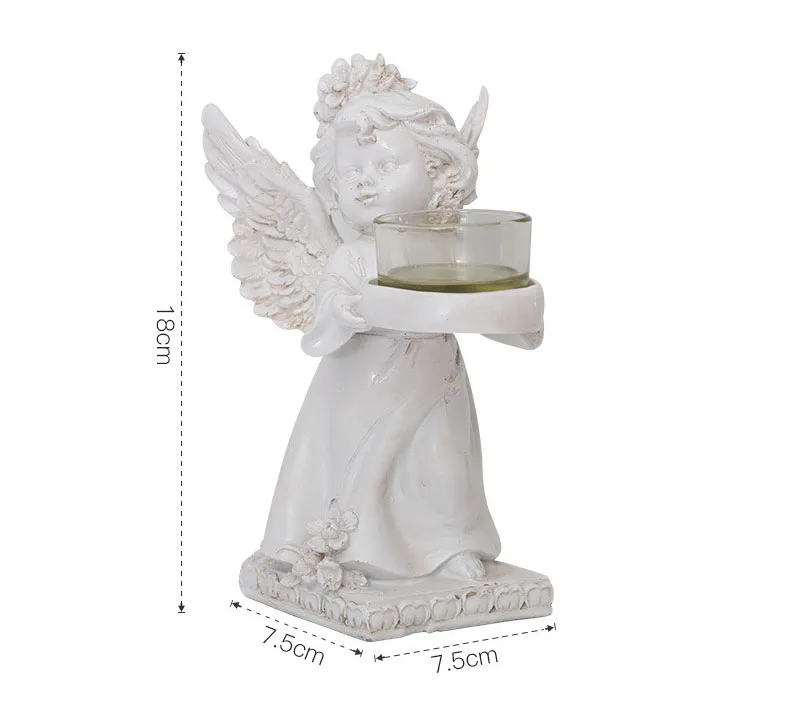 European vintage old angel hand rest candle holders restaurant Christmas decorations luminous ornaments romantic