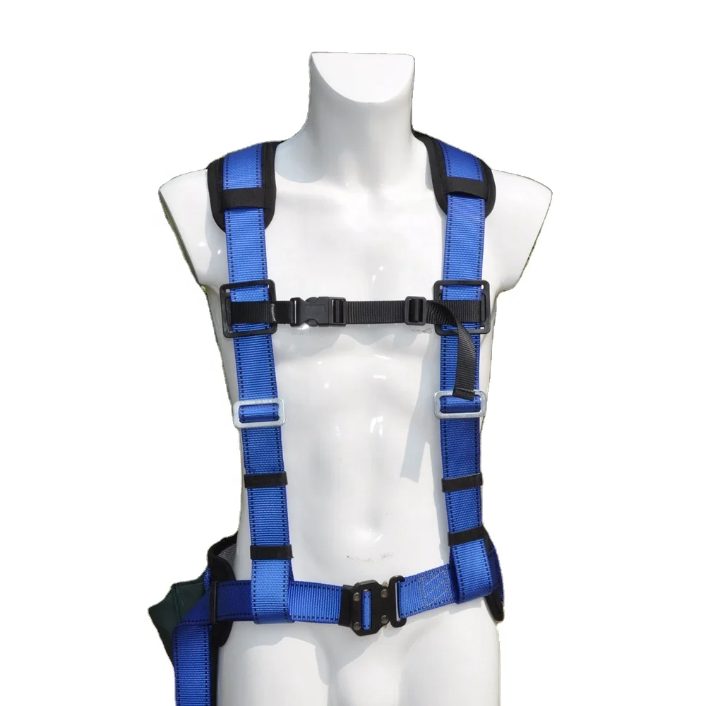 Fall protection 5 points adjustable  light full body safety harness belt with single or double hooks