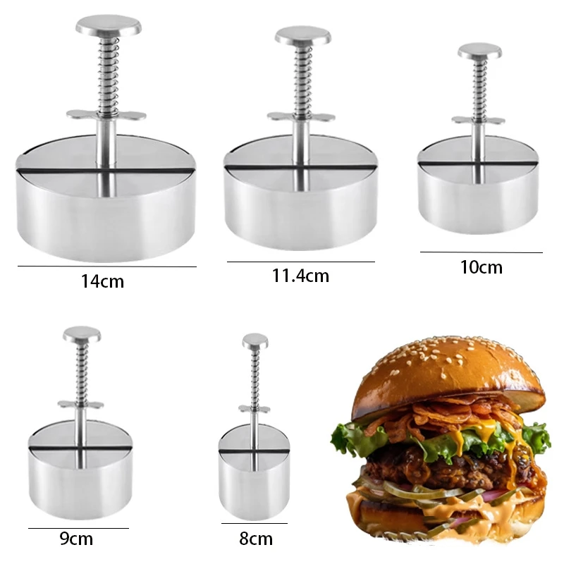 New Arrival Kitchen BBQ food 304 Stainless Steel Manual Non-Stick Hamburger Patty Maker smash Burger machine Meat Press