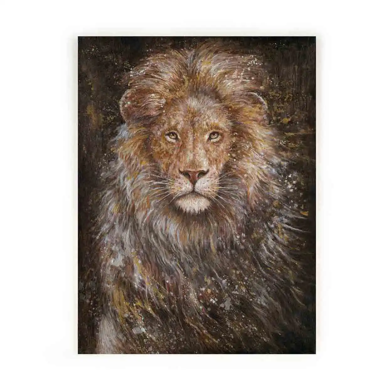 Роскошная Настенная картина с изображением диких животных ручной работы, цифровая печать, холст с изображением Льва, картина маслом для украшения дома, отеля