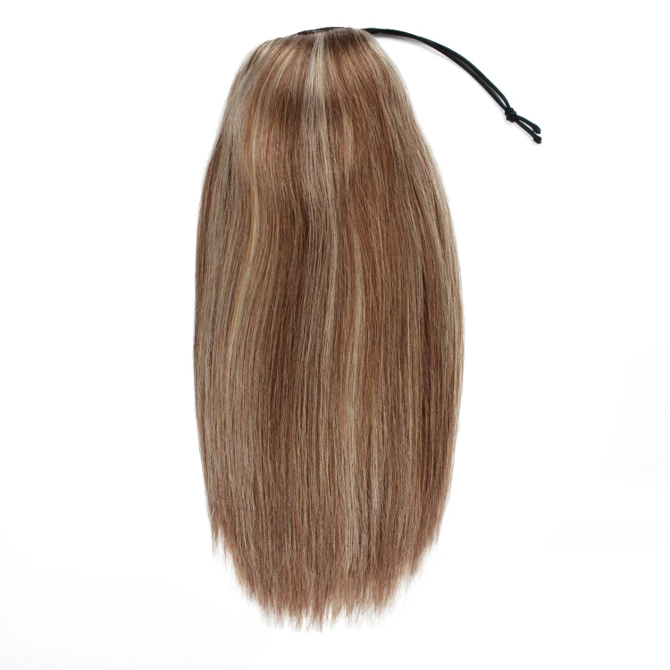 Qingdao Hair Factory 100% Human Remy Hair Drawstring Ponytail All Colors Blonde Highlight Baylayage