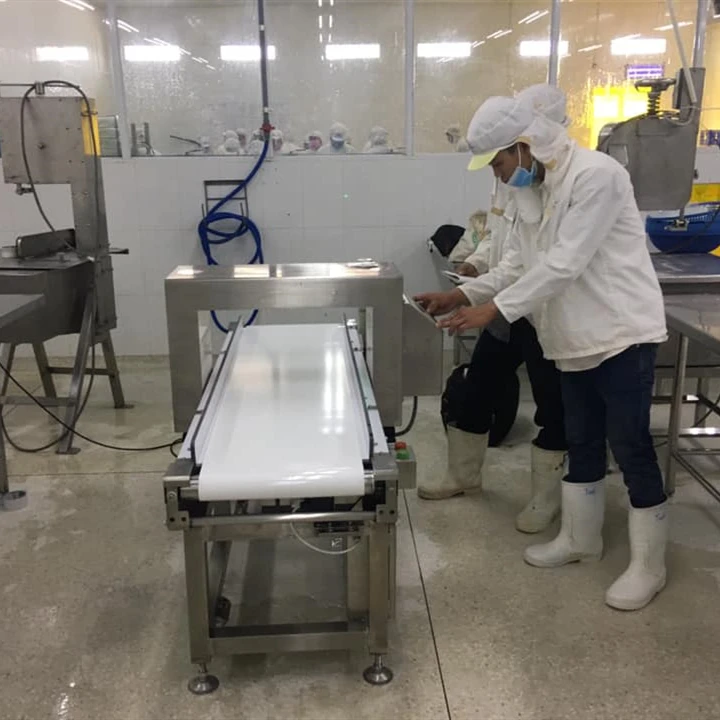 Conveyor tunnel metal detecting for aluminum foil packaging detector