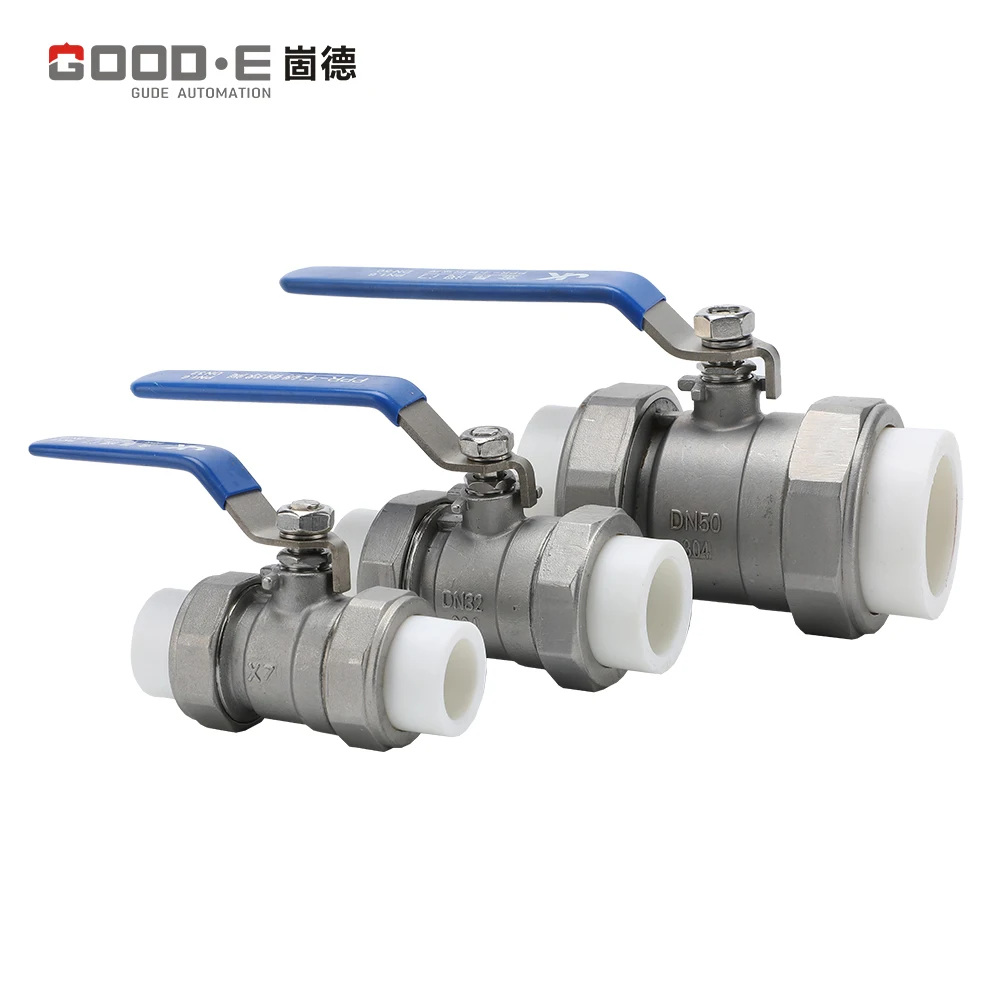 GOOD-E brass ball valve nickel plating PPR 20mm 25mm 32mm 40mm 50mm 63mm plastic double union ball valves pipe fittings