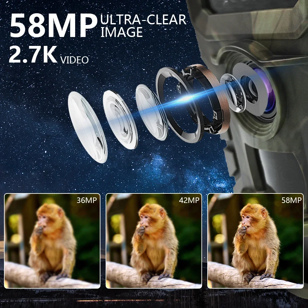 Wildcamera Pr700 2.7K Hunting Trail Wild Intelligent Speed Animal Photo Wildlife Camera Trap For Hunting