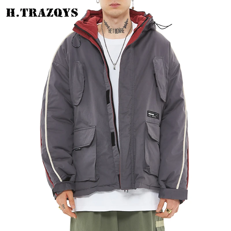 ZEKA Custom Mens Jacket Coat Winter Streetwear New Cotton Mens Korean Style Casual Jacket Clothes For Men