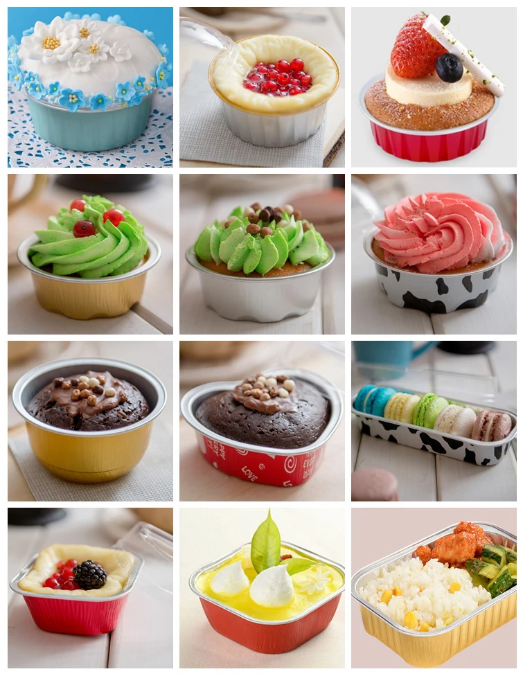 ALLWIN-RC115 disposable aluminum pudding cup colorful tin foil cake cup aluminum foil baking cup/bowl with lid