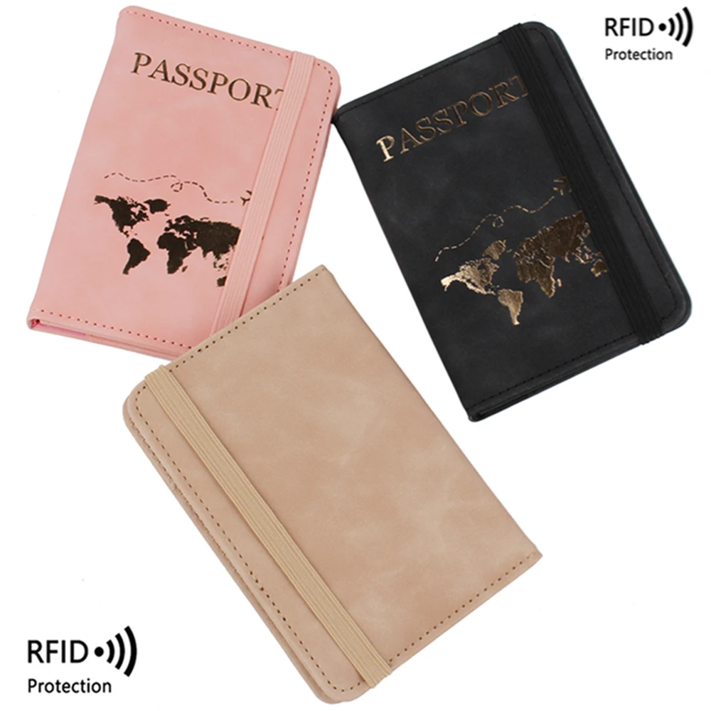 Wholesale Designer RFID PU Leather Wallet Travel Tighten the Straps Passport Card Holder Logo Fashionable Purse Bag Credit Card