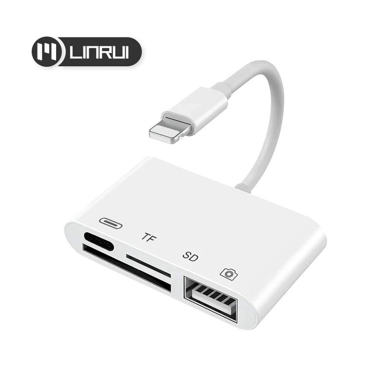 Адаптер для камеры OTG USB 4 в 1, устройство для чтения карт памяти lightning/micro SD/TF, конвертер для ipad