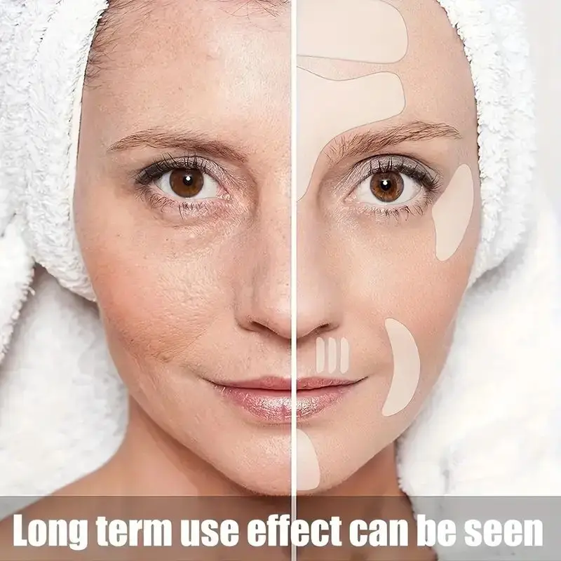 Biumart Multiple Anti Wrinkle Patches Sticker Pad Lifting Care Reusable Silicone Eye Forehead Face Wrinkles Patches