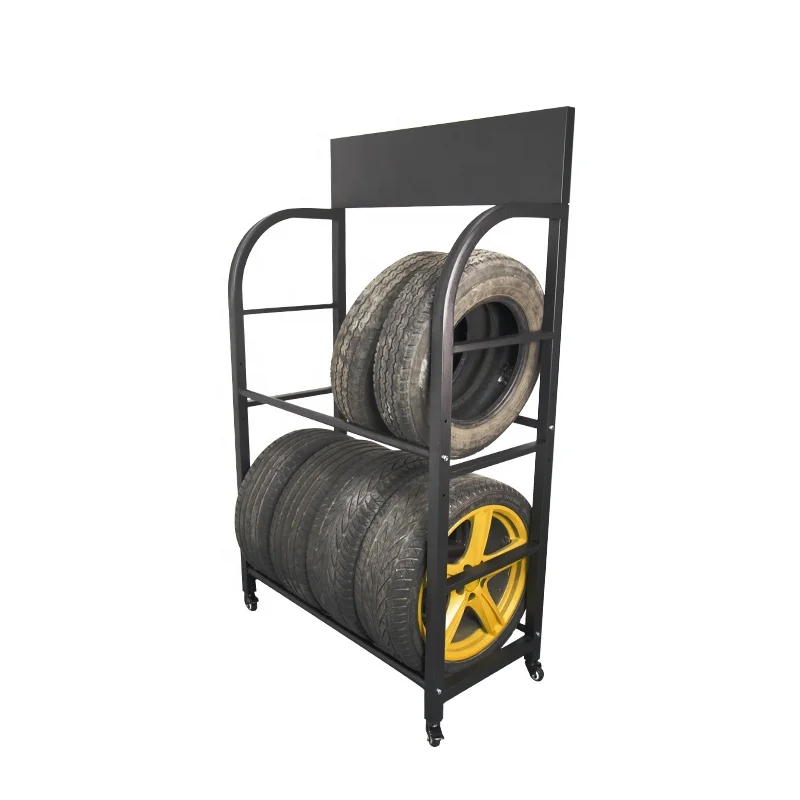Heavy Duty Metal Garage Tire Storage Rack tire display use metal tyre display stand