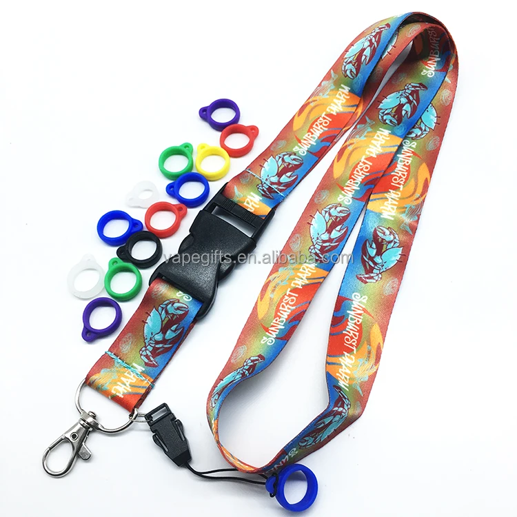 Manufacturer custom elastic vape pen clip e-cigarette holder lanyard