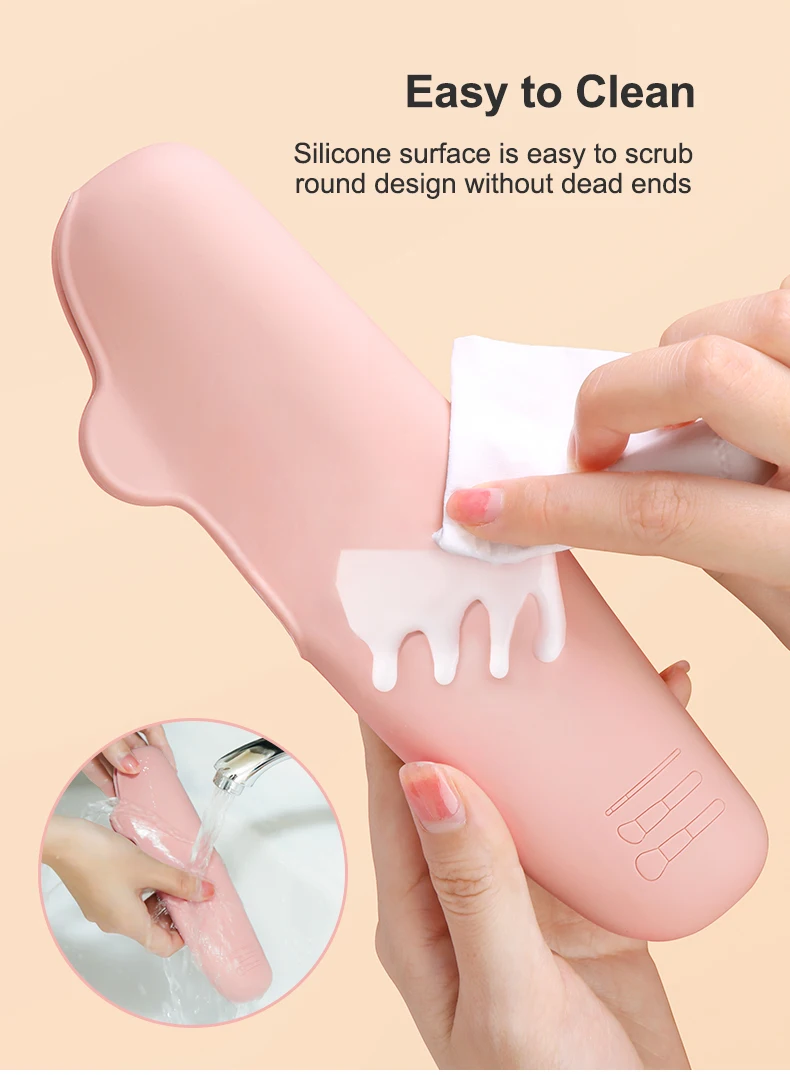 Food Grade Cosmetic Bag Pouch Beauty Tool Waterproof Silicone Brush Make up Travel Case Makeup Brush Bag for Brushes