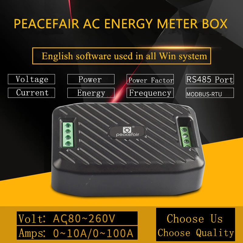 Peacefair Factory Price PZEM-016 6in1 AC Current Volt Watt Frequency Power Monitor rs485 Single Phase Energy Meter Only Module
