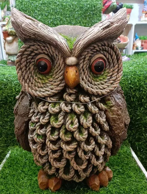 cheap handmade Magnesia Bird feeder Statue Birds with Solar Led light Ornaments MGO Crafts Gifts animal Sculpture