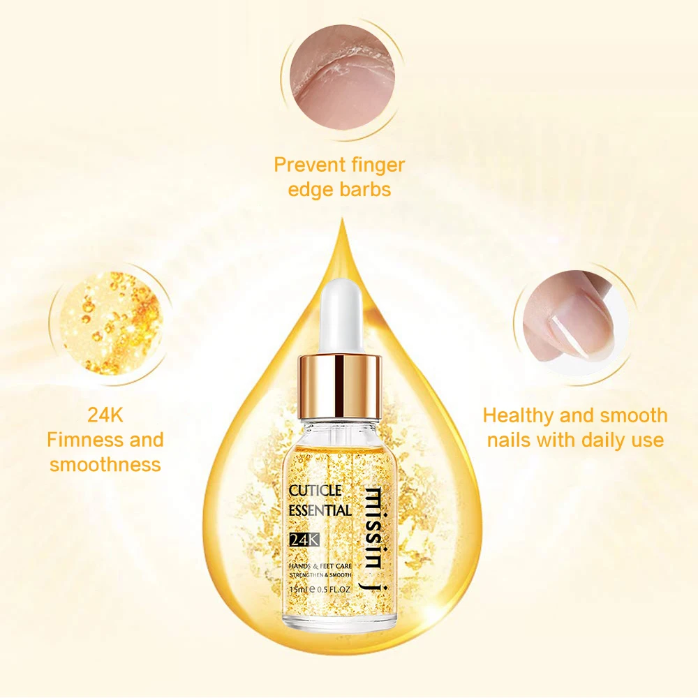 Private Label 24K Gold Foil Flakes Cuticle Revitalizer Nutrilon Oil Custom Logo Nail Growth Nails Essential Cuticle Oil With Box