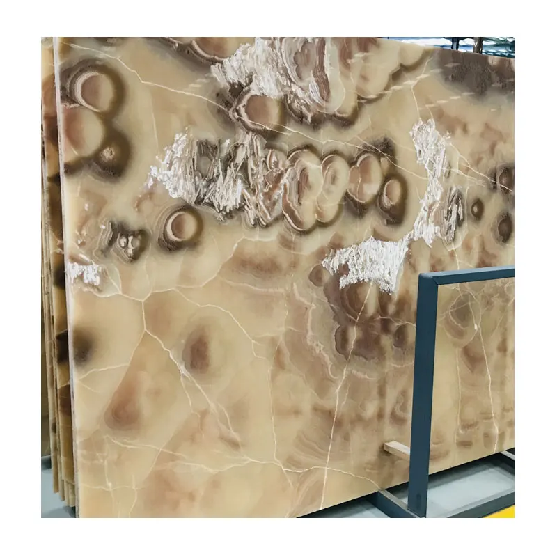 Natural thin orange onyx stone veneer sheets for hotel