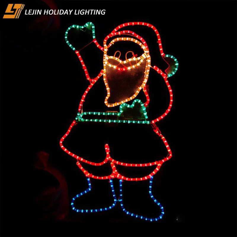 Lejin holiday light 110V 2d led christmas santa claus motif light