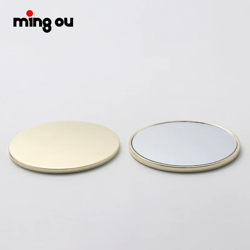 Mini Gold  Metal Make Up Mirrors Laser Engraving Blanks Cosmetic Mirror