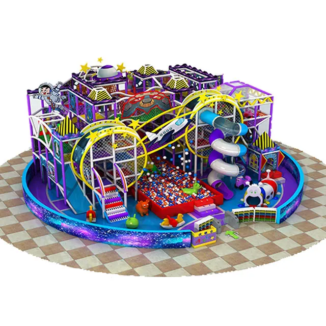 Interstellar Theme Indoor Playground Equipment Soft Commercial Amusement Center with Big Slide and Ball Pool for Children