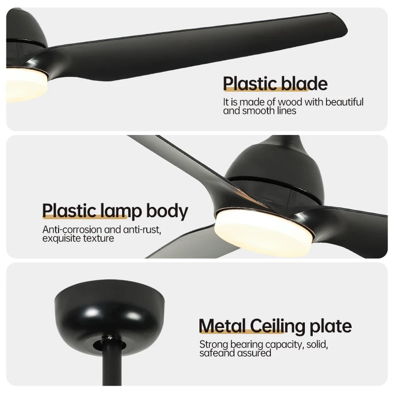 Factory Direct 56-Inch LED Ceiling Lights Modern Design DC Motor Low-Noise Frequency Conversion Remote Control Household Use