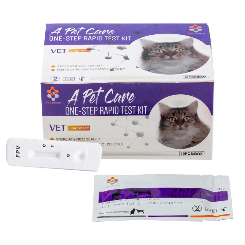 One Step Feline Parvovirus Antigen Rapid Test Kit FPV Ag Test for Cats Wholesale Veterinary Test Kit