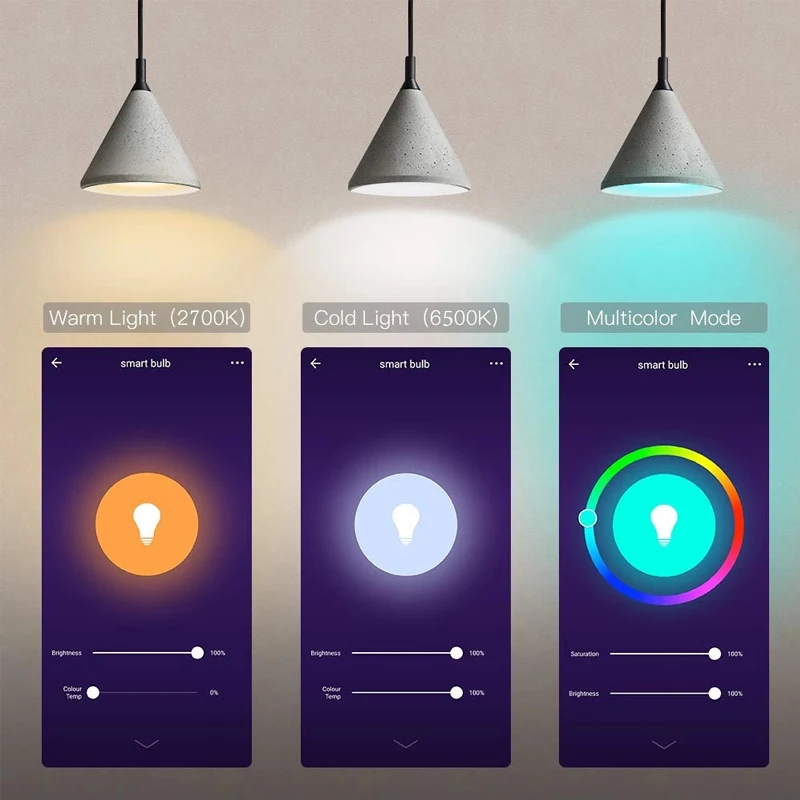 LED Smart Bulb RGB+CW 2700K-6500K Smart Light Multi-function Bulb Home Party lights Tuya Smart