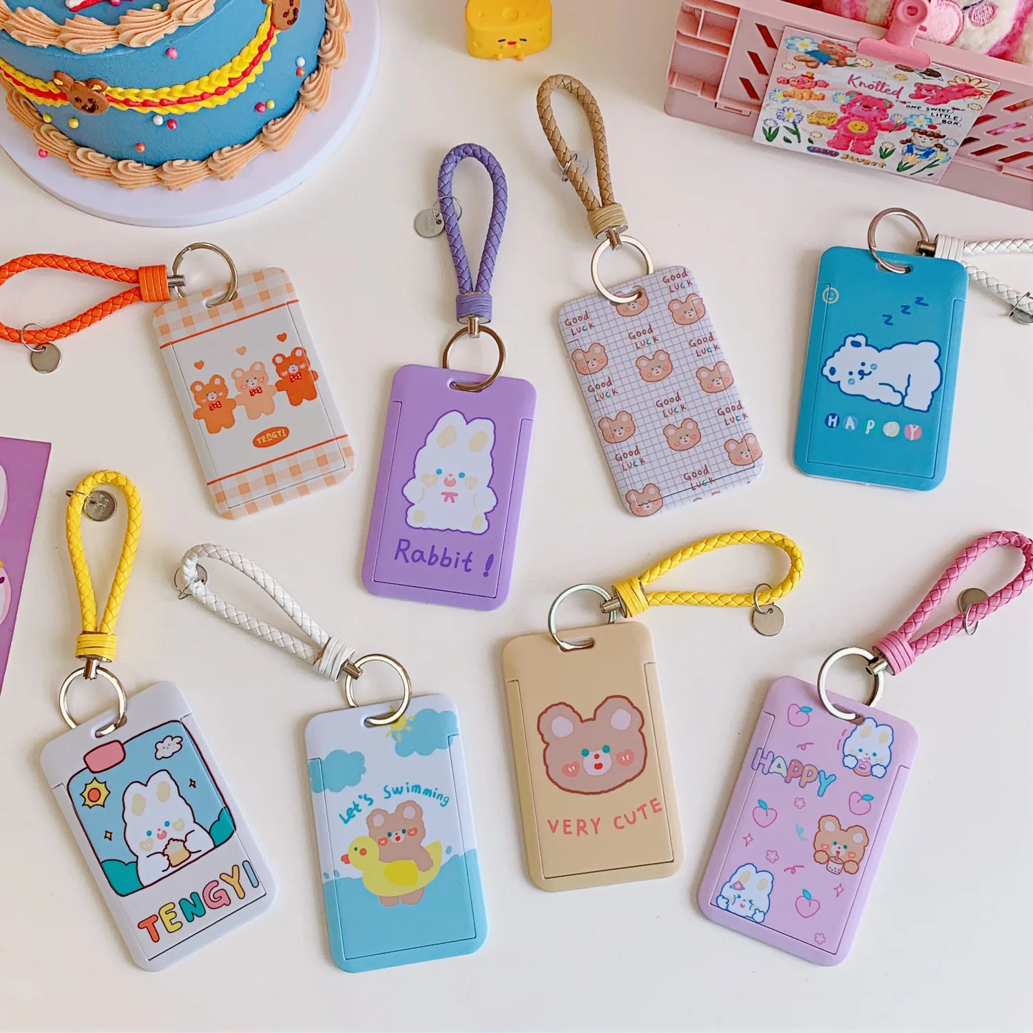 Ready to Ship 3 inch Kawaii Students School ID Bus Photo Card Case Insert Keychain ABS Kpop Photocard Holder