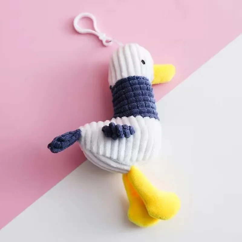 Cute Cartoon Animal Key Chain Stuffed Toy Duck Key Pendant  Bag Charm With Hook Pendant Key Chain Accessories