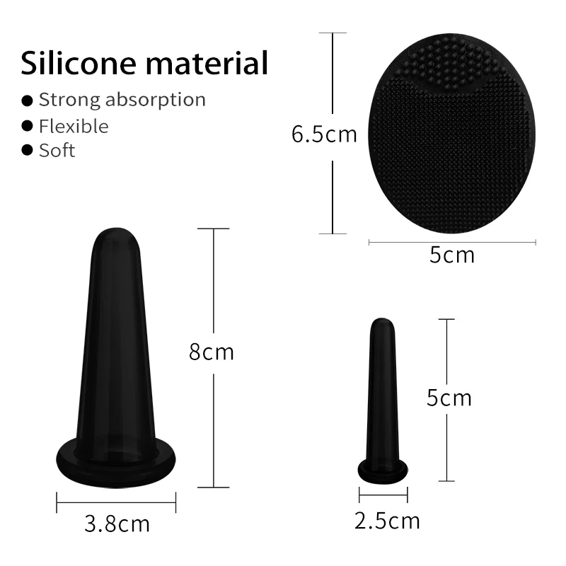 
Home Use Face Cupping Set Facial Set with Silicone Brush Anti-Aging Face Lift Cupping Massage 