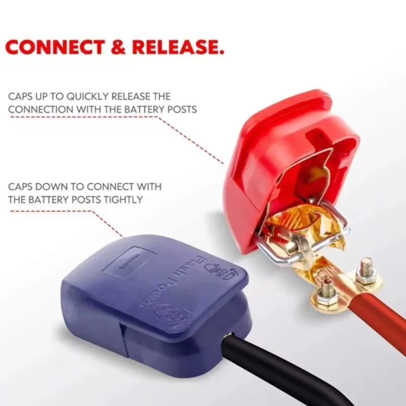 1 pair positive & negative electrode quick release lift off connector clamps car battery terminals