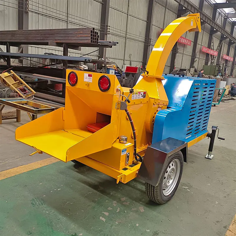 Large hydraulic mobile tree log branch crusher pto diesel wood chipper shredder machines with tractor engine powered for garden