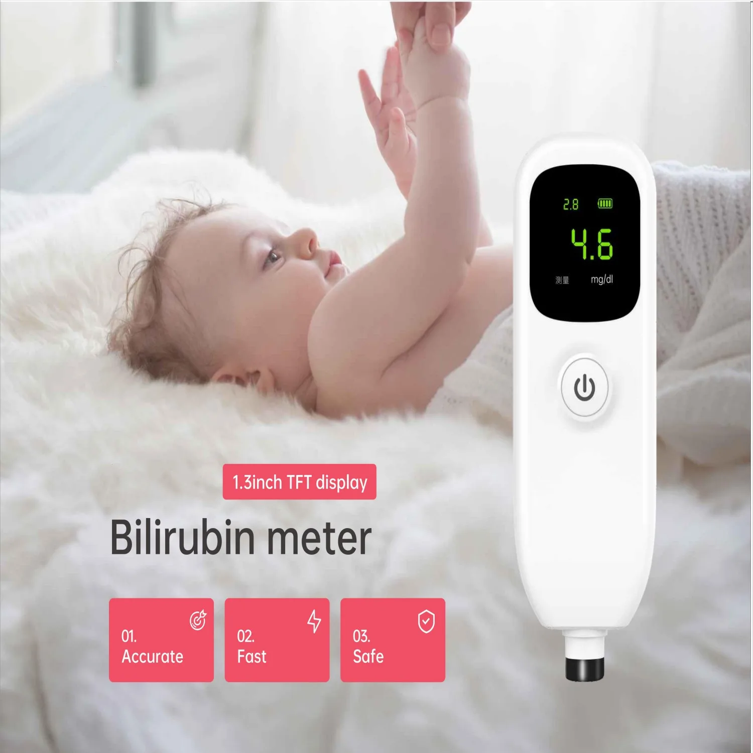 Neonatal Transcutaneous noninvasive total Bilirubin meter Jaundice detector