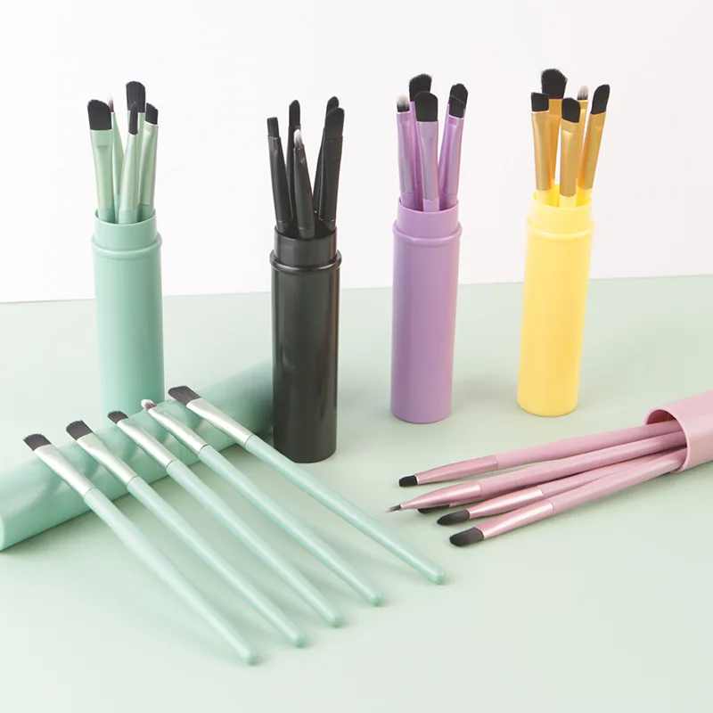 Beauty 5-piece cosmetic brush barrel convenient set eyebrow eye repair lip nose shadow face makeup brush
