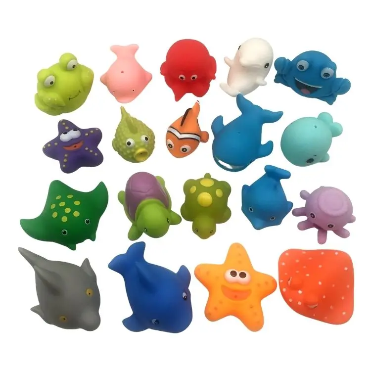 Продажа от производителя dongguan, резиновая игрушка для морских животных, красная игрушка для детей