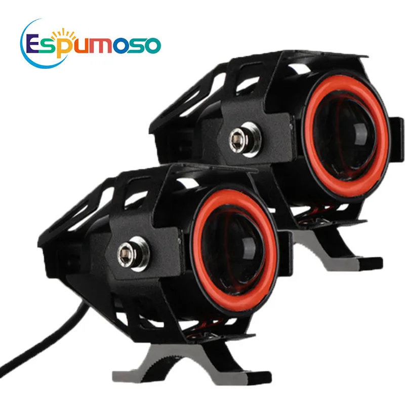 Фара дальнего и ближнего света для мотоцикла Mini U7 Led 30 Вт белая красная синяя зеленая водонепроницаемая светодиодная фара