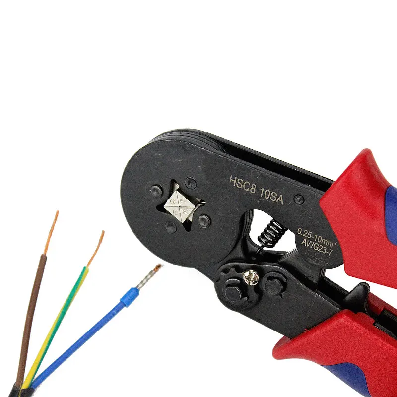 Tubular terminal crimping tools mini electrical pliers HSC8 10SA/6-4 0.25-10mm2 23-7AWG 6-6A 0.25-6mm2 high precision clamp set