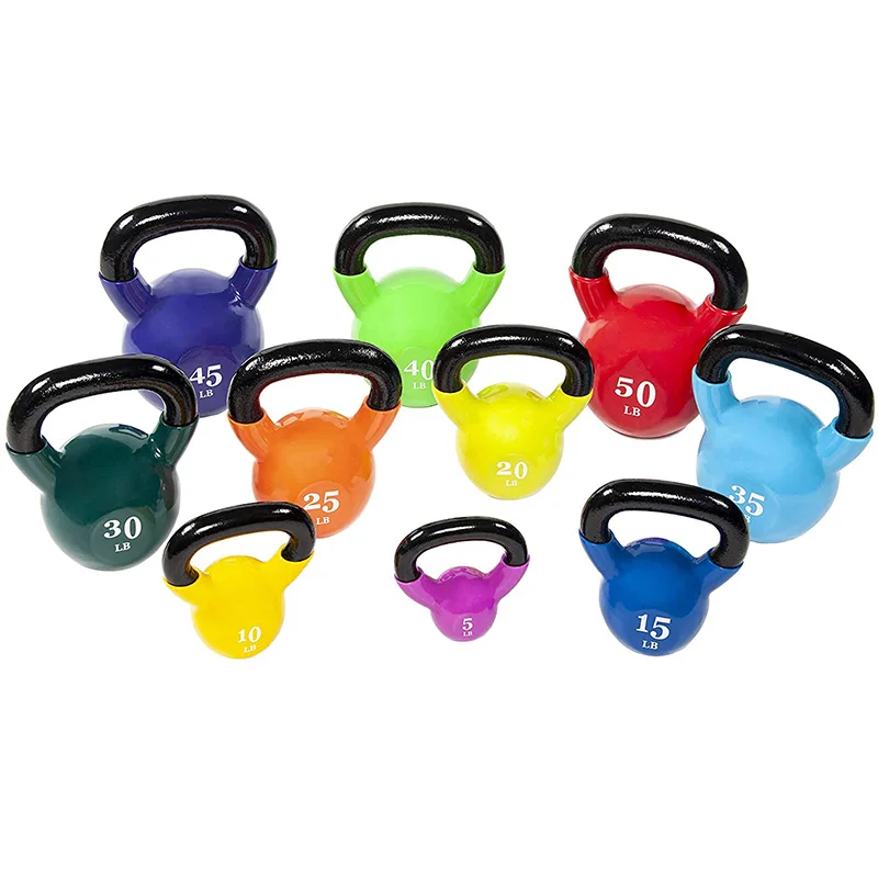 Adjustable soft competition coated rubber gym strength cast iron colorful vinyl dumbbell kettlebell fitness manufacturer