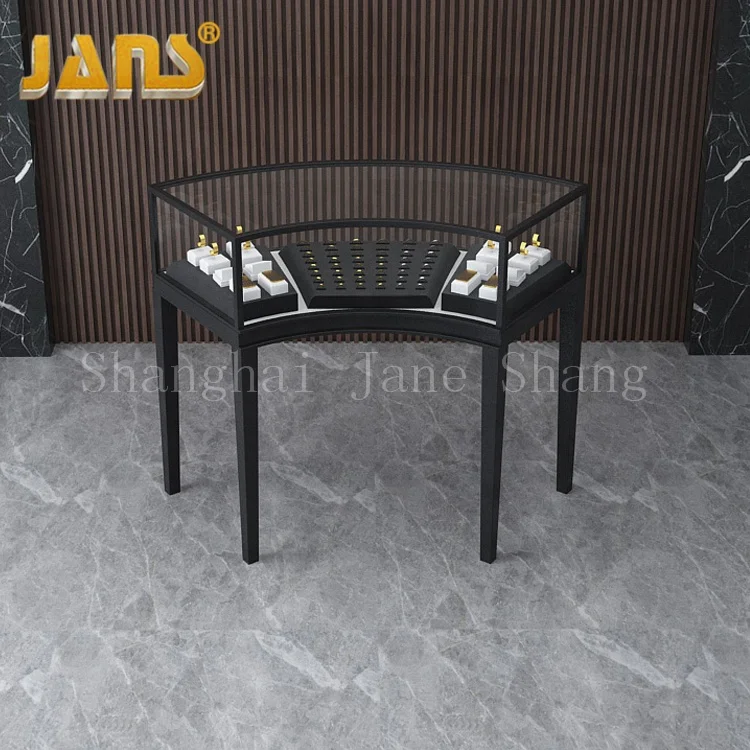 Ultra-white tempered glass jewellery display cabinet jewelry shop showcase display counter furniture design