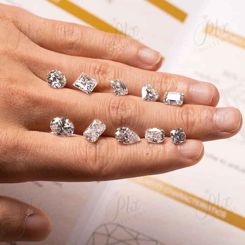 Moissanite Custom Various Shape GRA Certified D pink blue black gray VVS Moissanite Stone Loose Moissanite Diamond Factory Price