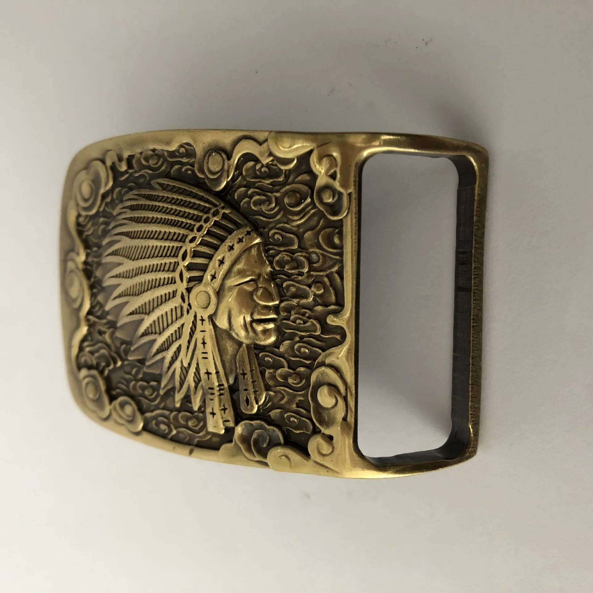 Direct factory  inner size 40mm customized solid brass western name plate belt buckle