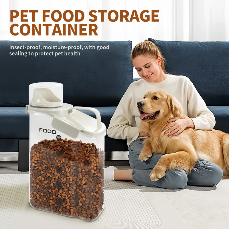 Dog Food Storage Containers Clear Plastic Food Dispensers Cereal Sealed Containers Vacuum Sealed Jars Cereal Storage