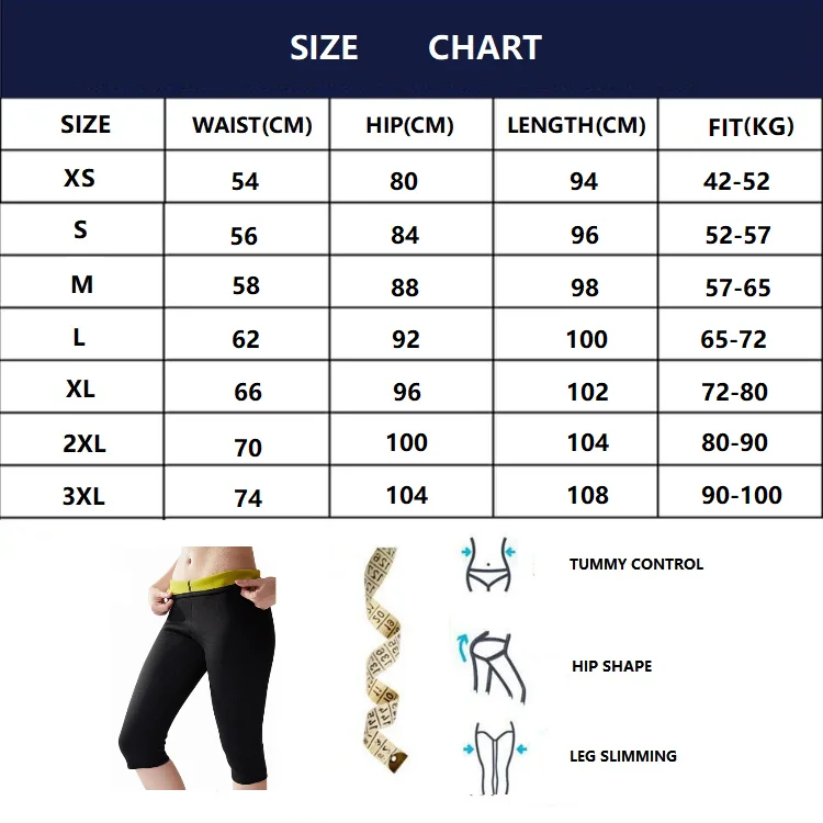 Hot Sale Elastic Fat Burner Weight Loss Slimming Pants Neoprene Sauna Body Shape Pants