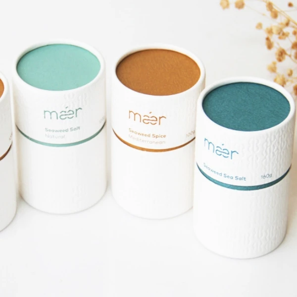 500g Kraft Paper Cardboard Nutrition Powder Canister Superfood Supplement Tea Packaging Food Paper Tube With Easy-peel off Lid