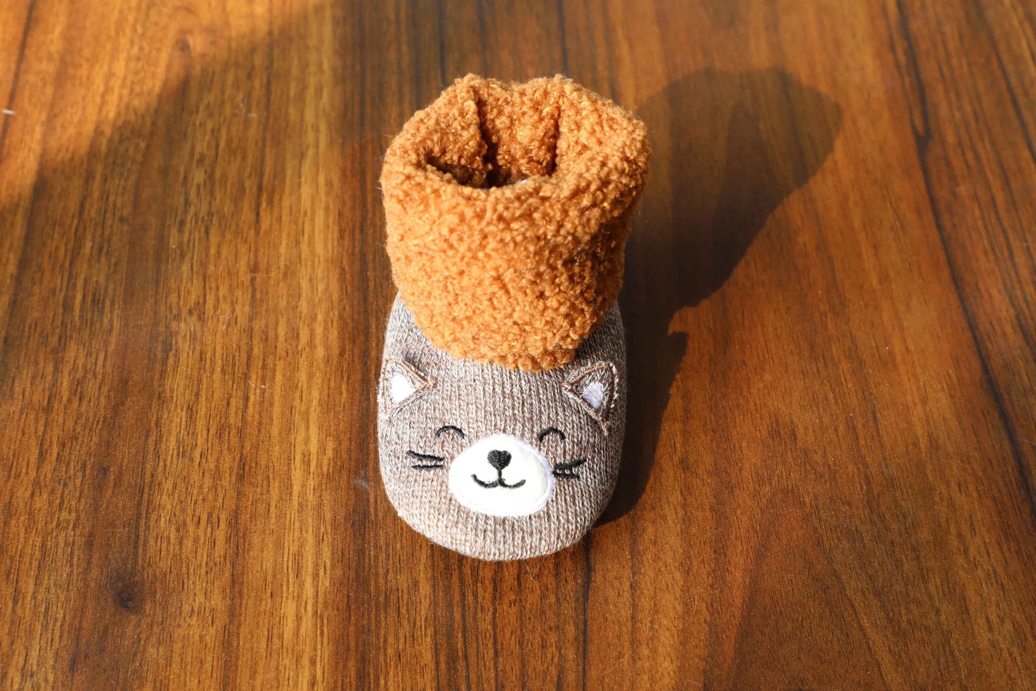 Супер мягкие коричневые милые животные детские тапочки кошка бархатная зимняя детская обувь