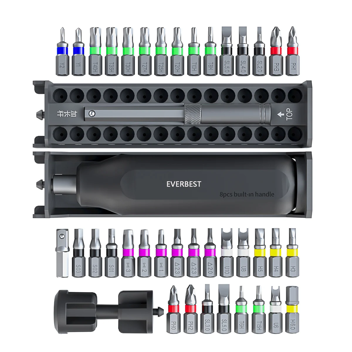 40-in-1 multi-function Screw driver magnetic Flat PH0 Press type Muliti-purpose precision repair tool screwdriver set